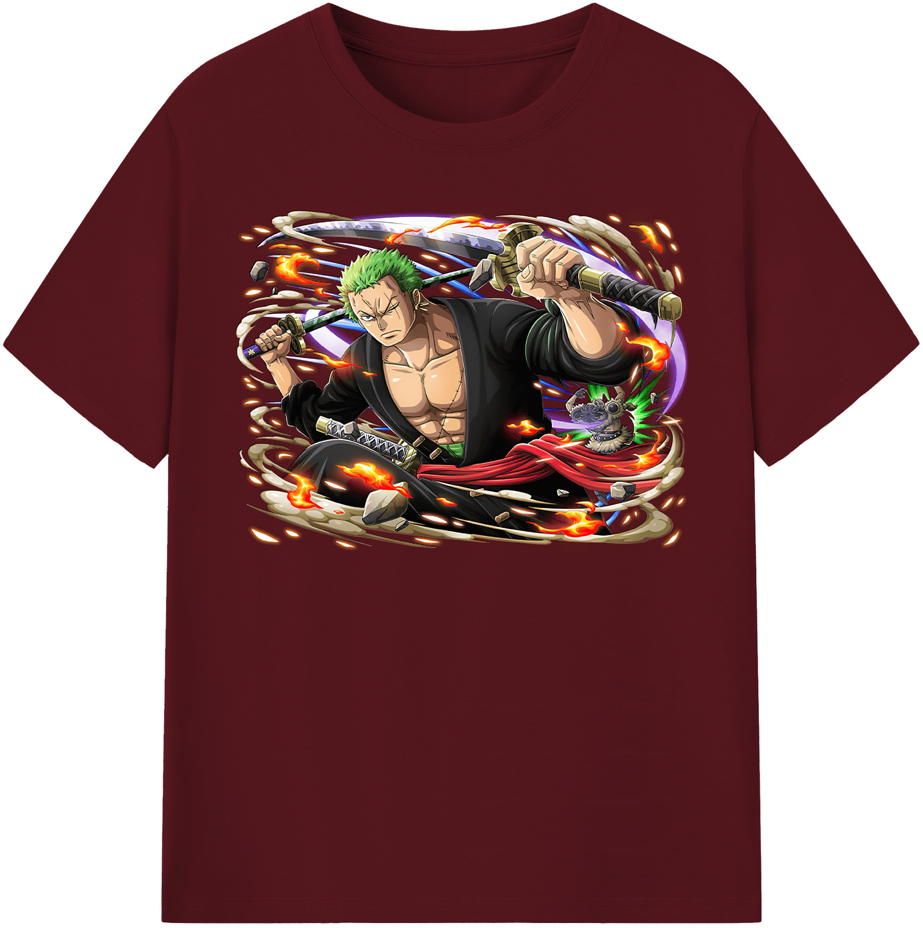 ワンピース ロロノア・ゾロ ONE PIECE Roronoa Zoro 綿100％半袖Tシャツ（フロントプリント）